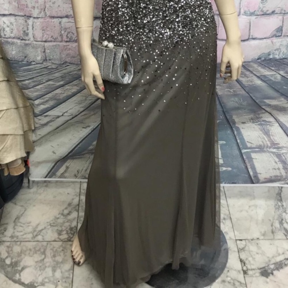 Adrianna papell PLUS SIZE beaded SWEETHEART ILLUSION NECKLINE DRESS - Picture 9 of 16